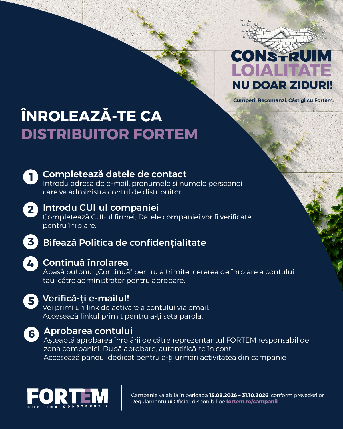 Vizualul campaniei, cu pașii de urmat. Textul integral se află în regulamentul campaniei.