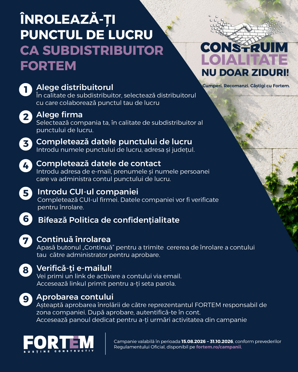 Vizualul campaniei, cu pașii de urmat. Textul integral se află în regulamentul campaniei.